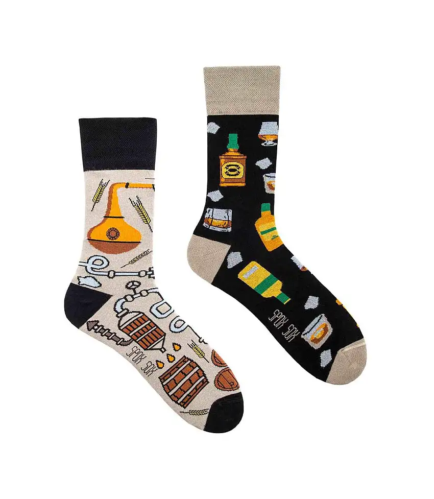 1 Pack Unisex Mismatched Novelty Odd Socks - Whisky