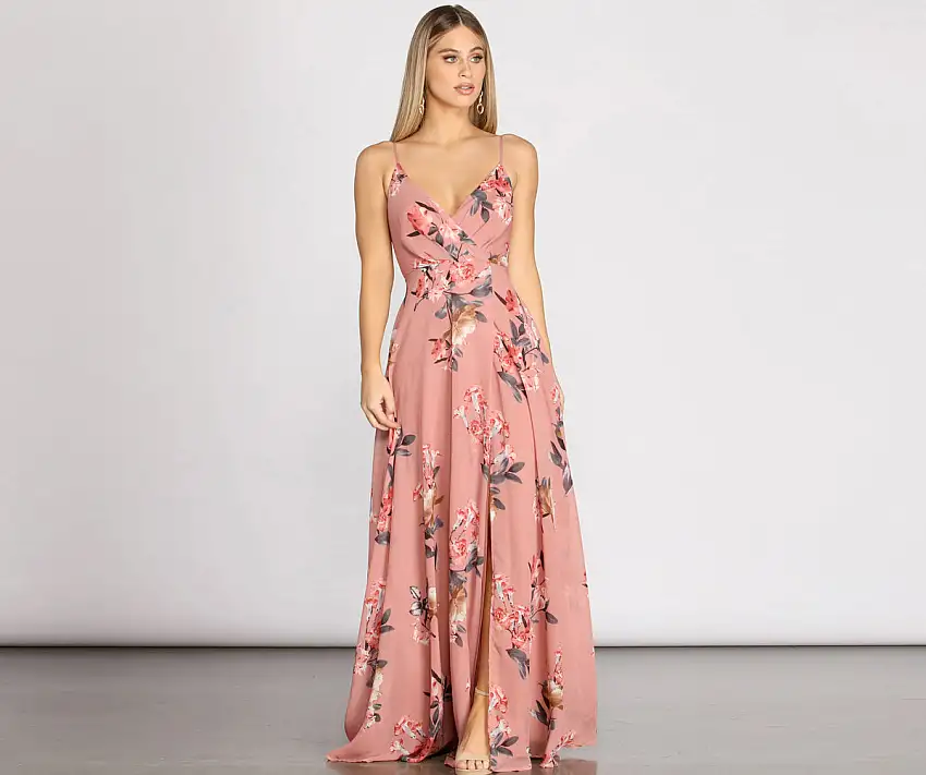 Alina Chiffon Floral Dress