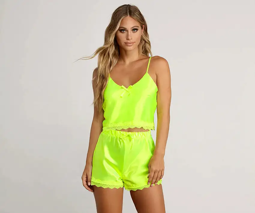 Lace And Satin Intimates Set