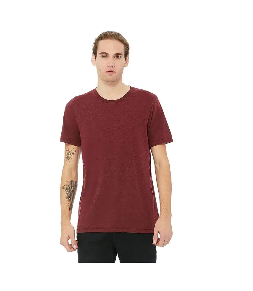 Canvas Mens Triblend Crew Neck Plain Short Sleeve T-Shirt (Cardinal Triblend) - UTBC2596