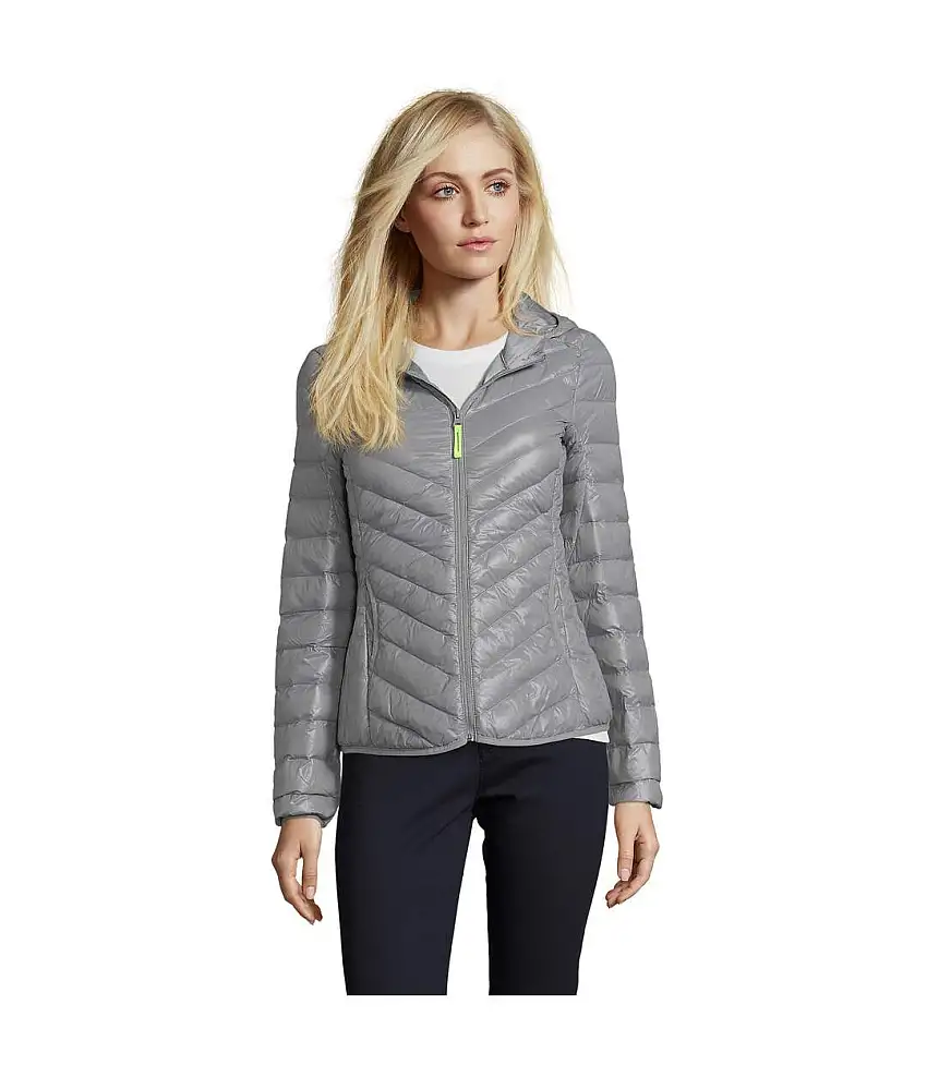 Womens/ladies Ray Padded Jacket Metal Grey SOLS