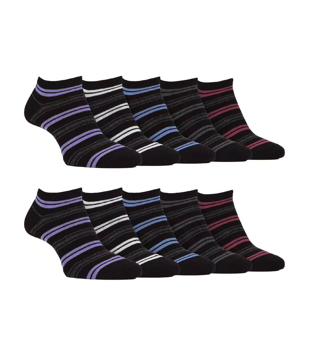 10 Pack Mens Breathable Bamboo Plain Trainer Socks