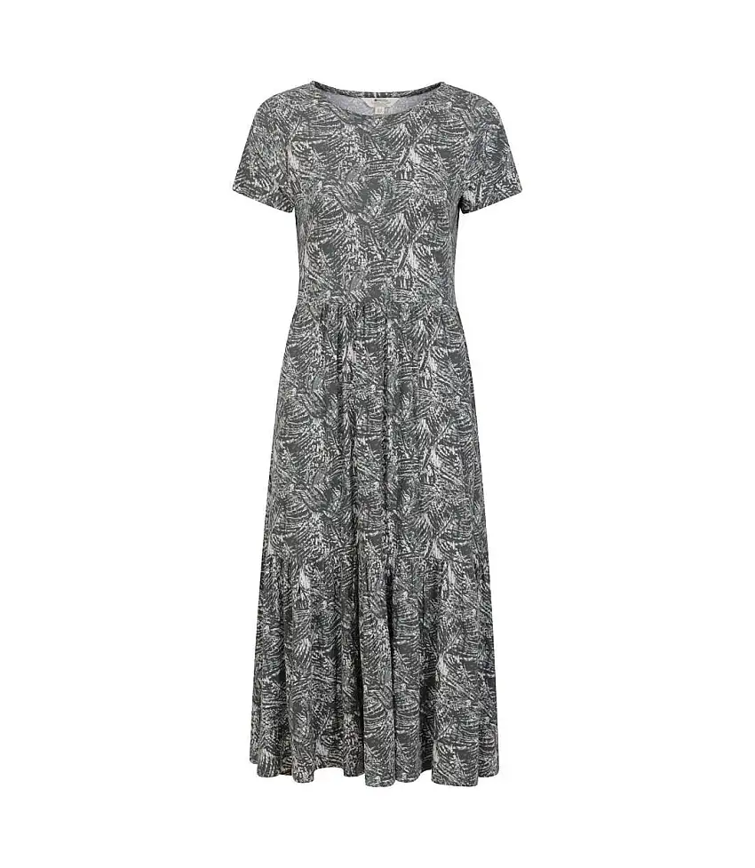 Womens/ladies Sardinia Tiered Dress Khaki Green Mountain Warehouse