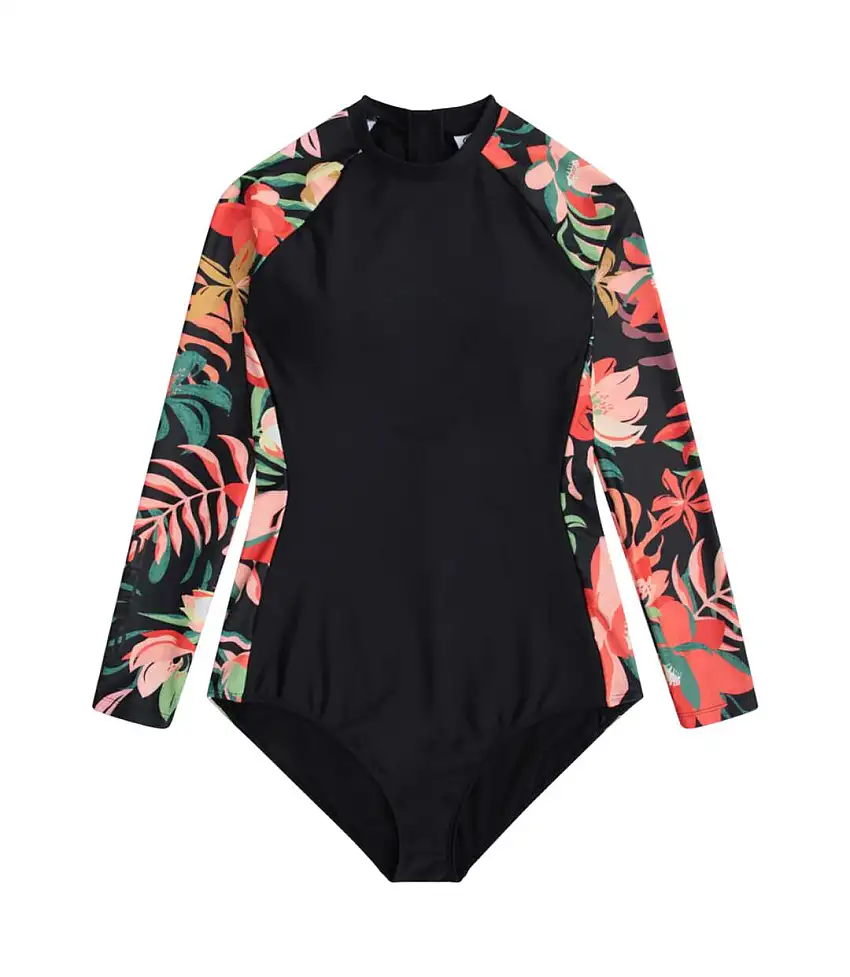 Womens/ladies Isabella One Piece Swimsuit Black Animal