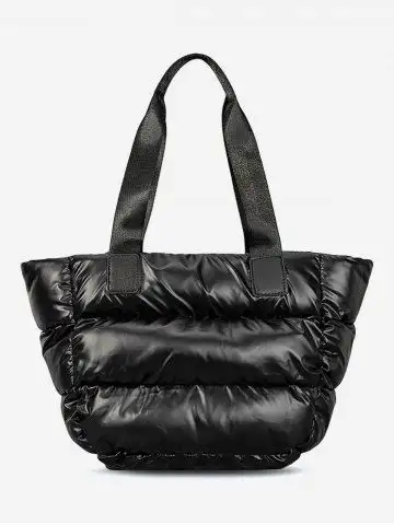 Women's Fashion Daily Puffer Down Padded Quilted Design Shoulder Tote Bag