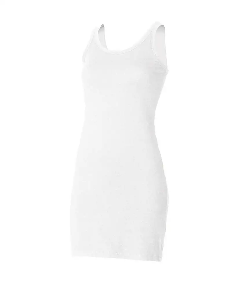 Womens/ladies Tank Dress White Skinni Fit