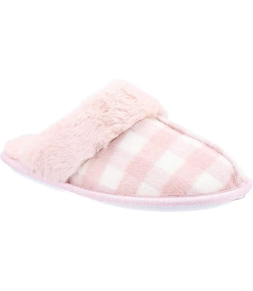 Womens/ladies Neath Slippers Pink Fleet & Foster