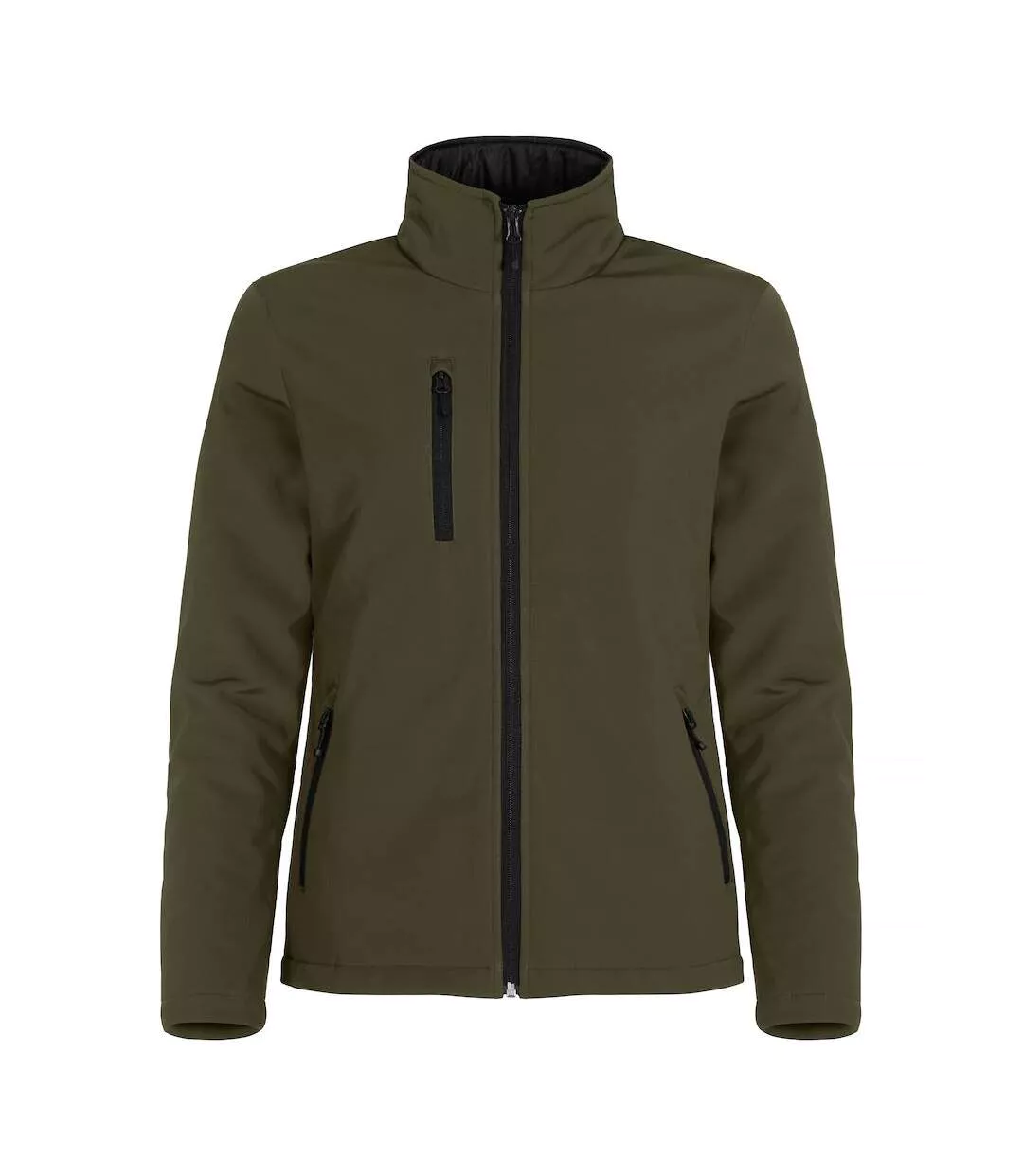 Womens/ladies Padded Soft Shell Jacket Fog Green Clique