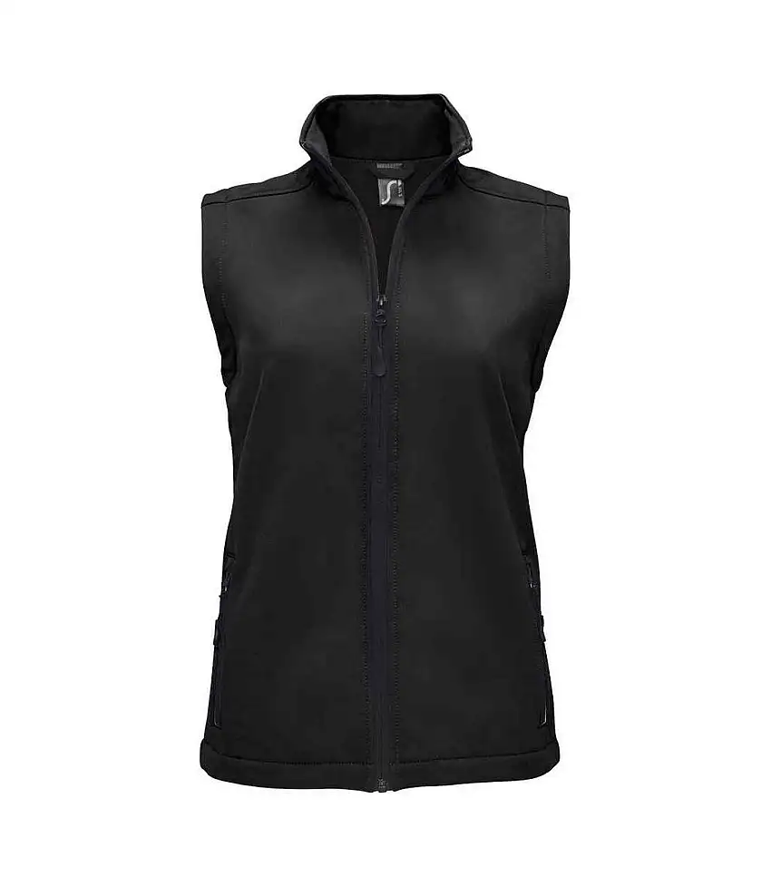 Womens/ladies Race Softshell Gilet Black SOLS