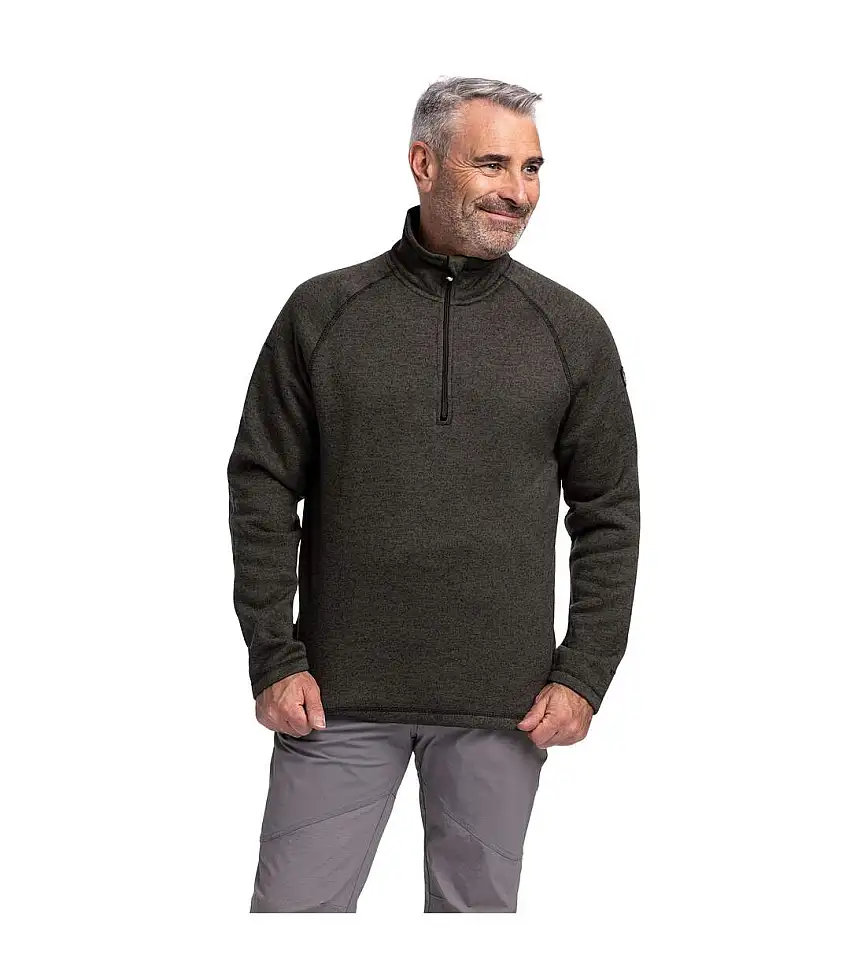 Mens Corsham Marl Half Zip Fleece Top Dark Vine Trespass