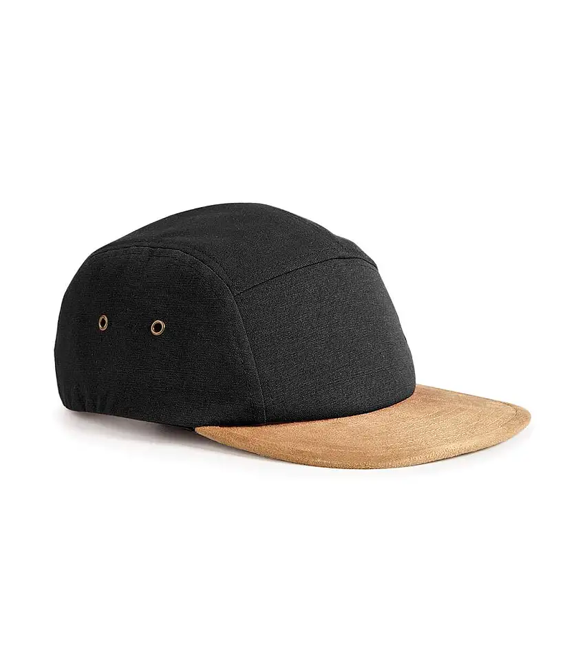 Beechfield Suede Peak 5 Panel Baseball Cap (Black) - UTRW2607