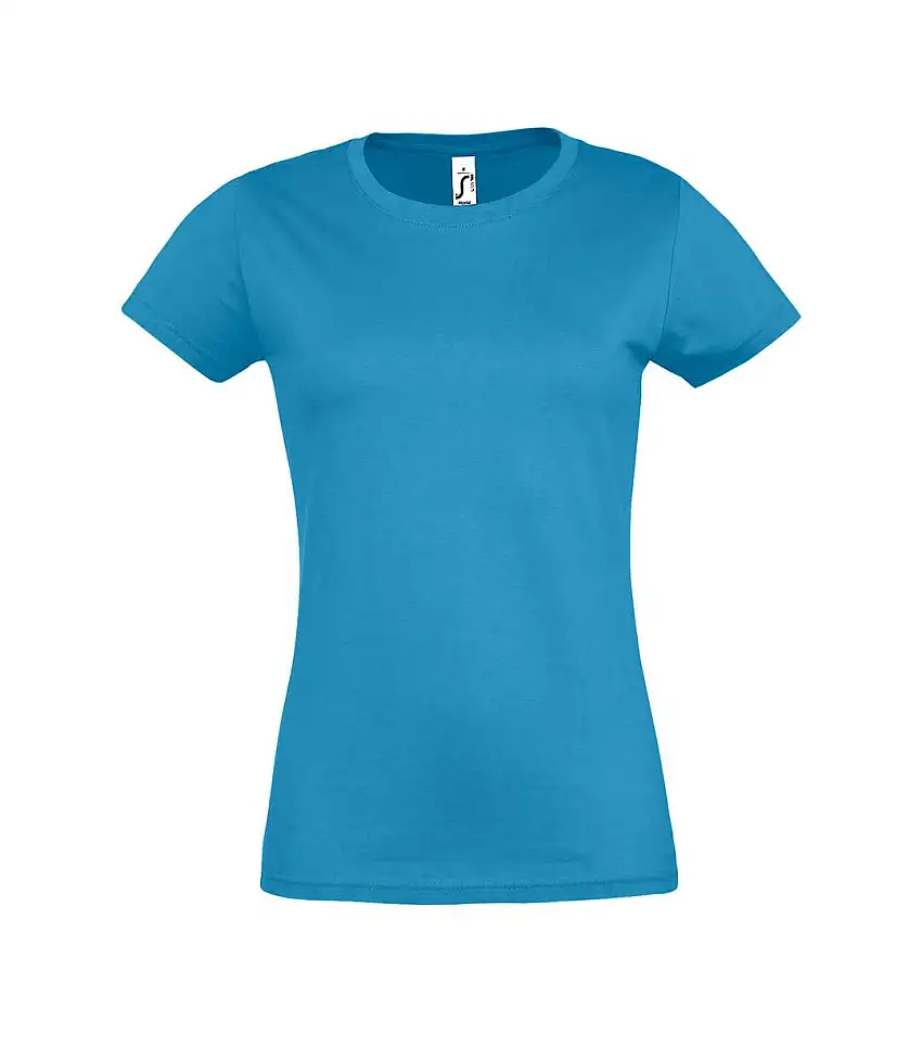 Womens/ladies Imperial Short-sleeved T-shirt Aqua SOLS