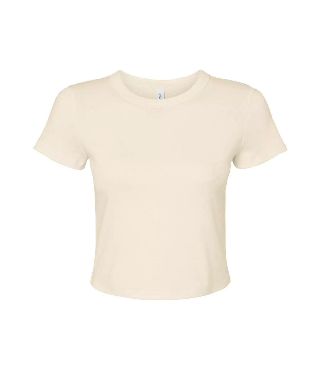 Womens/ladies Micro-rib Crop Top Solid Natural Bella + Canvas