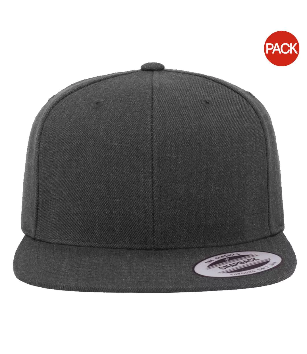 Yupoong Mens The Classic Premium Snapback Cap (Pack of 2) (Dark Grey/Dark Grey) - UTRW6714