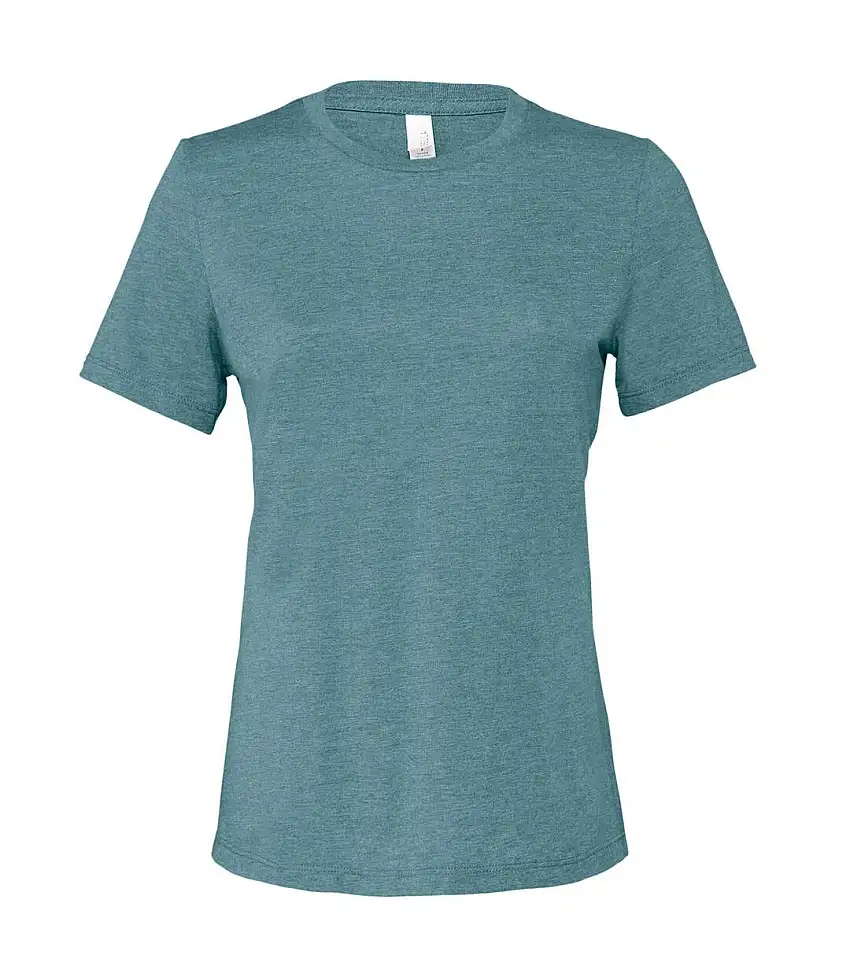 Womens/ladies Heather Jersey Relaxed Fit T-shirt Deep Teal Bella + Canvas