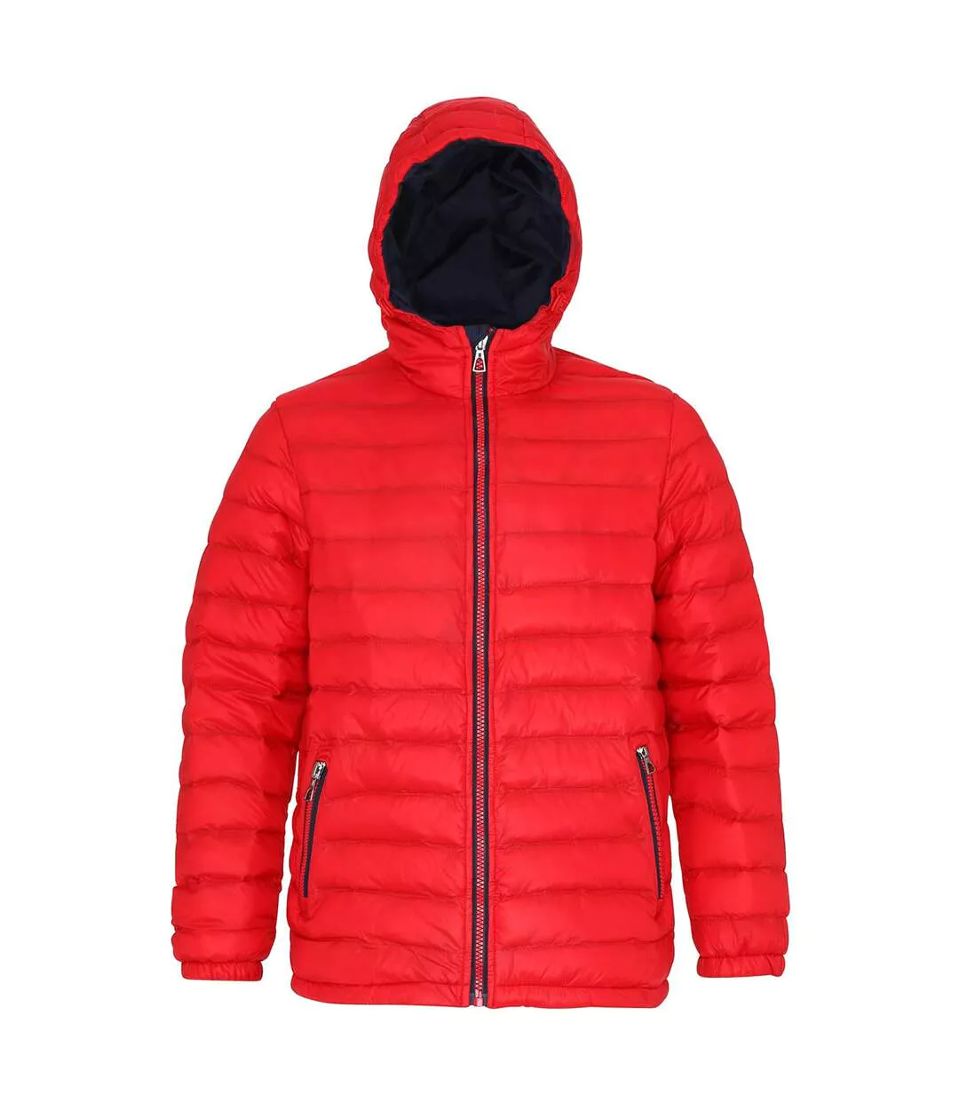 2786 Mens Hooded Water & Wind Resistant Padded Jacket (Red/Navy) - UTRW3424