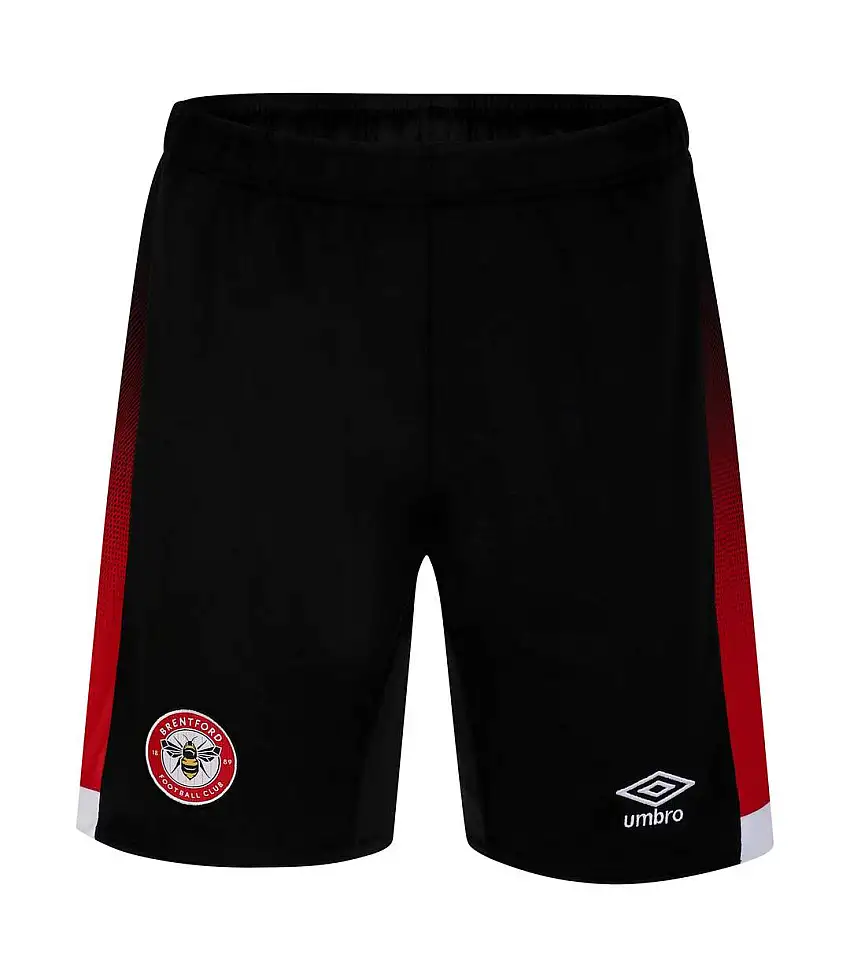 Mens 23/25 Brentford Fc Home Shorts Black Red White Umbro