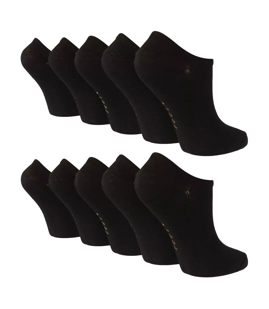 10 Pairs Ladies Bamboo Trainer Socks with Reinforced Heel & Toe