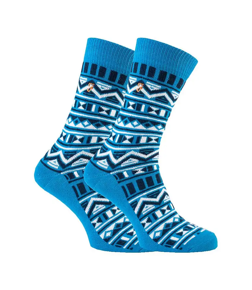 2 Pack Mens Vintage Aztec Patterned Colourful Cotton Socks