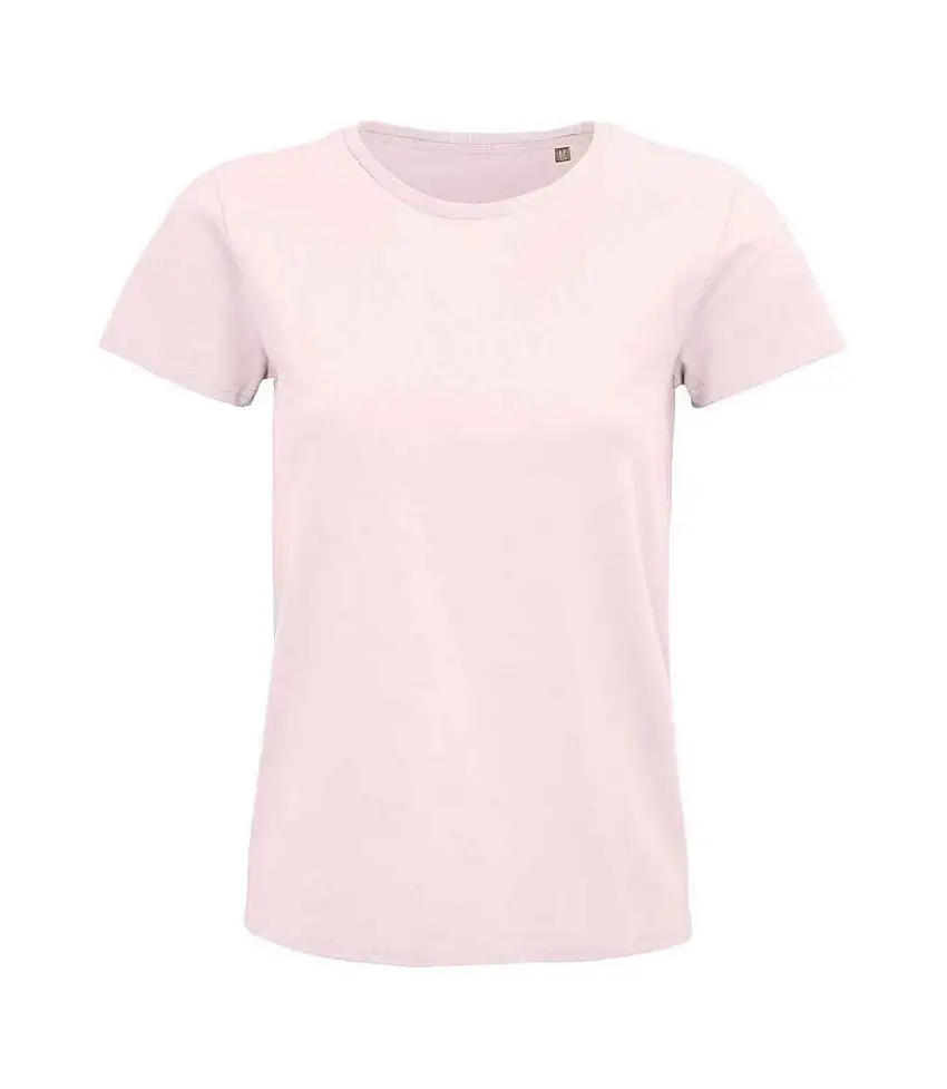 Womens/ladies Pioneer Organic T-shirt Pale Pink SOLS