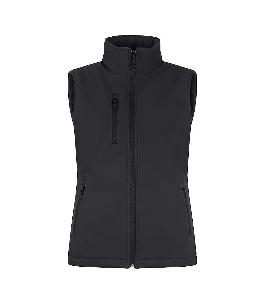 Womens/ladies Softshell Panels Gilet Black Clique