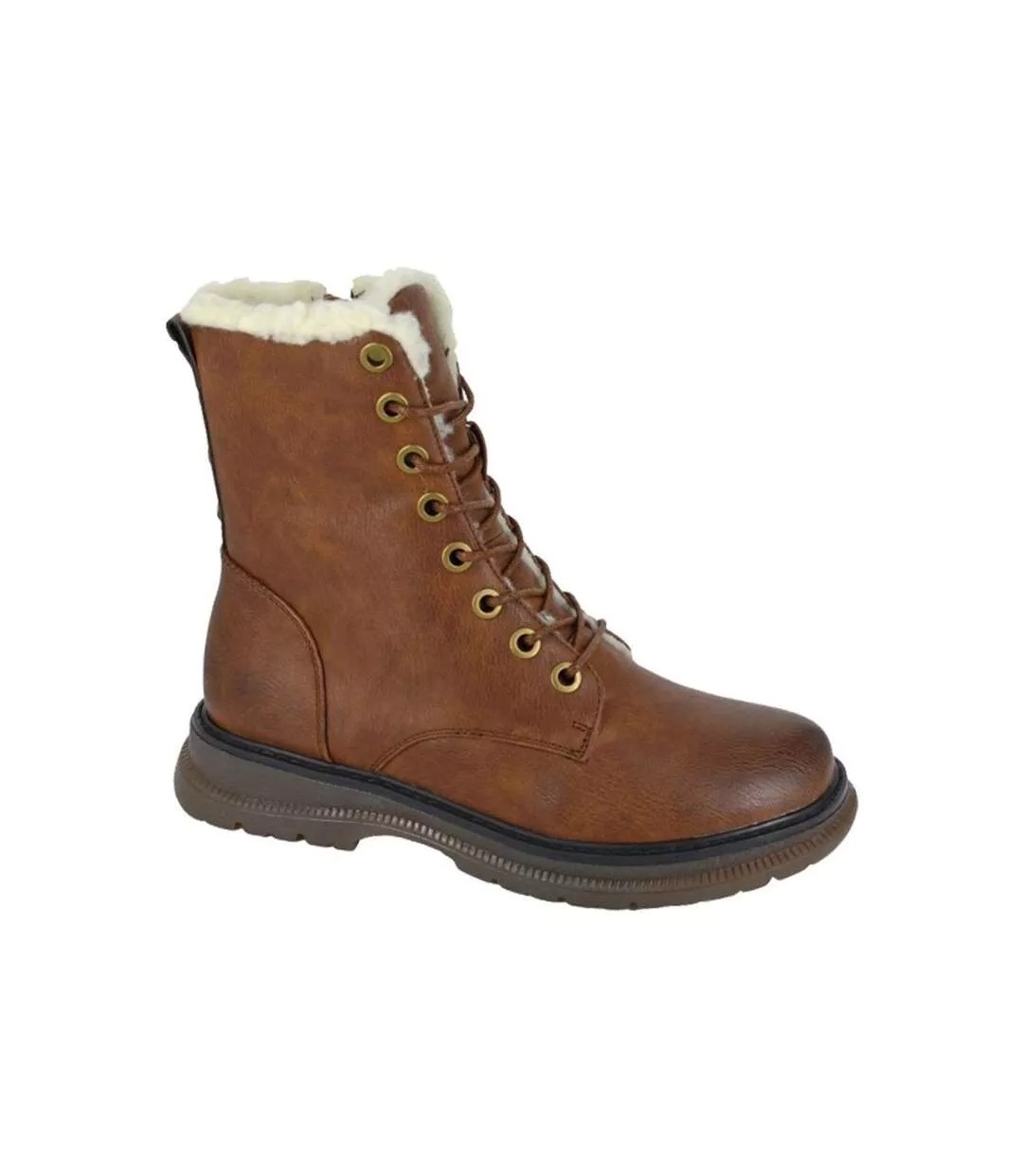 Womens/ladies Andretta Burnished Ankle Boots Brown Cipriata