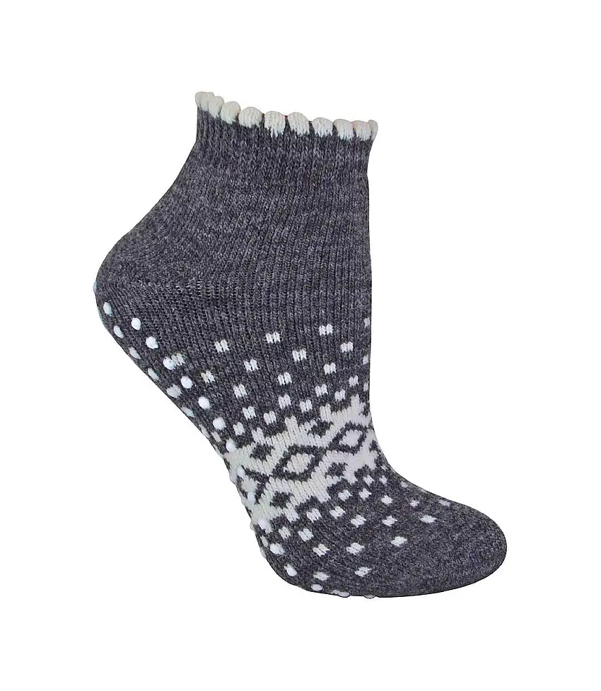1 Pack Ladies Thermal Low Cut Wool Non Slip Ankle Slipper Socks