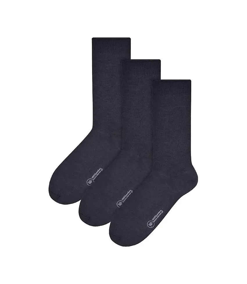 3 Pack Mens Plain 100% Bamboo Socks