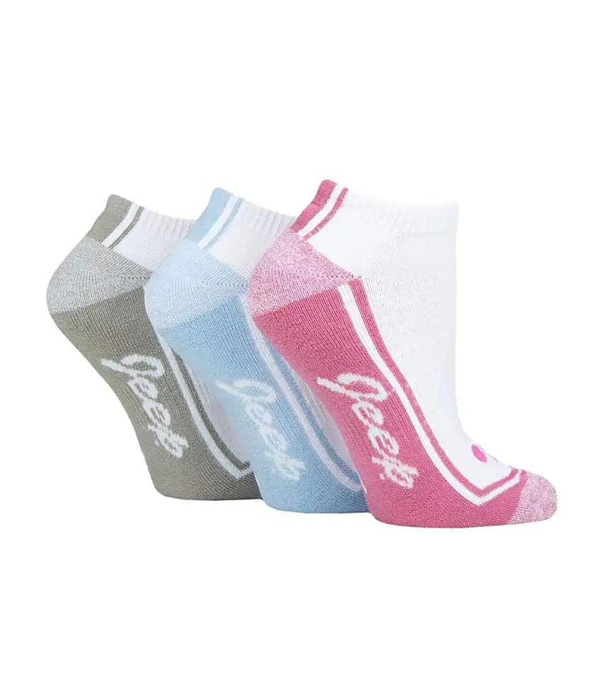 3 Pack Ladies Performance Trainer Socks | Outdoor Cushioned Low Cut Socks