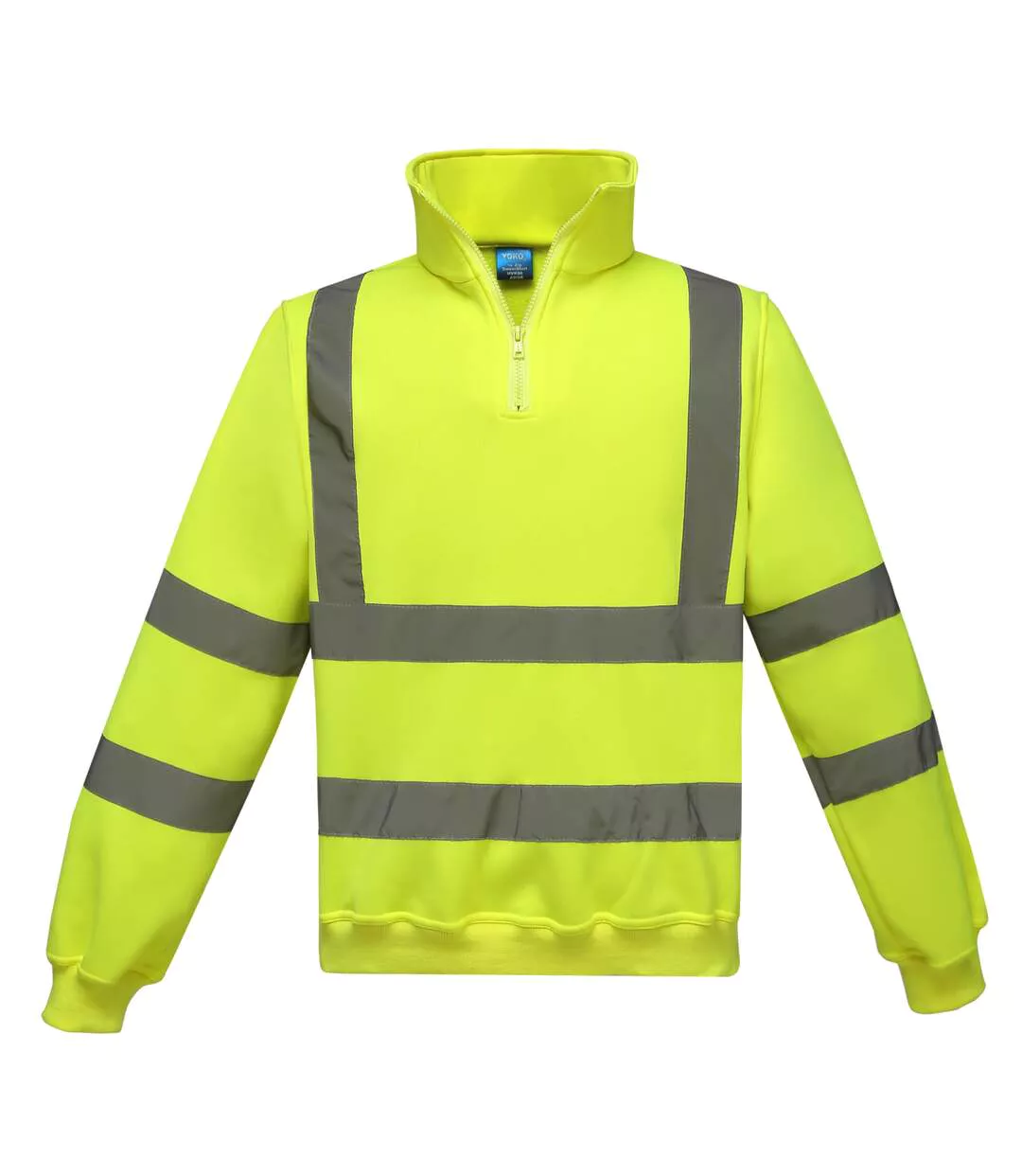 Unisex Adult Hi-vis Quarter Zip Sweatshirt Yellow Yoko