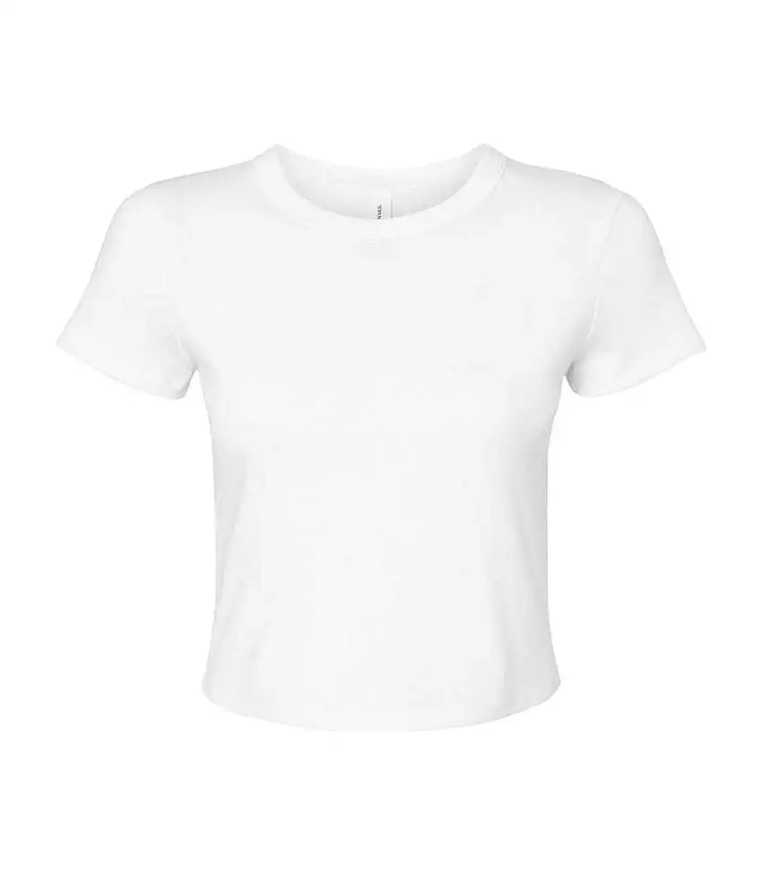 Womens/ladies Crop Top Solid White Bella + Canvas