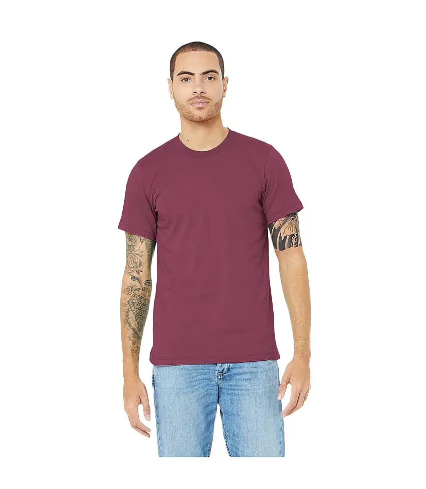 Canvas Unisex Jersey Crew Neck Short Sleeve T-Shirt (Maroon) - UTBC163