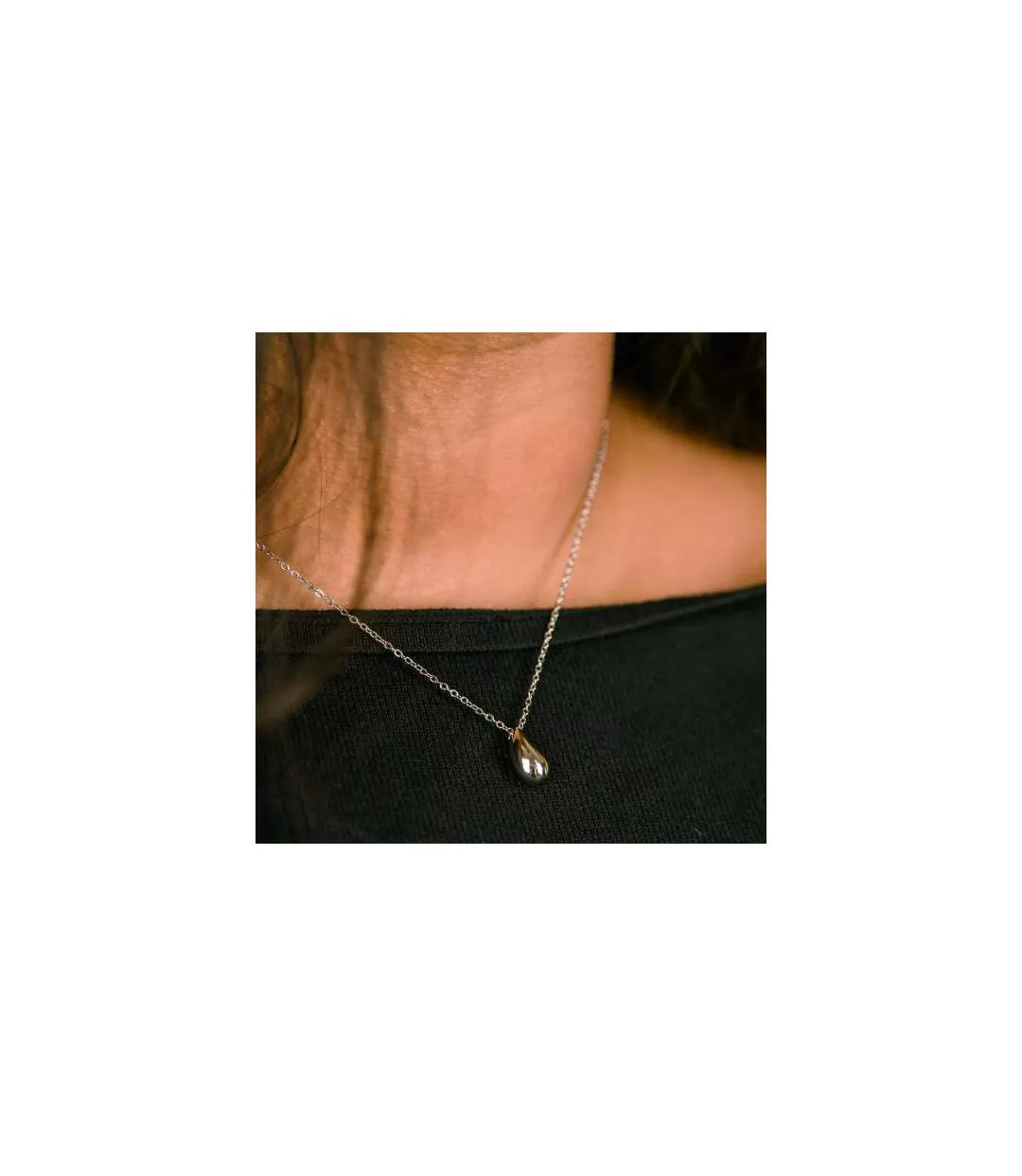 925 Silver Small TearDrop Water drop Dainty Pendant Necklace