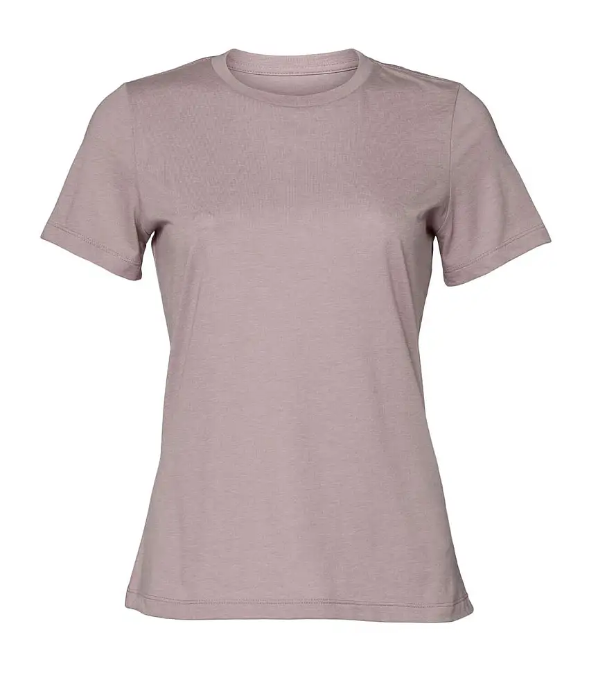 Womens/ladies Heather Relaxed Fit T-shirt Pink Gravel Bella + Canvas