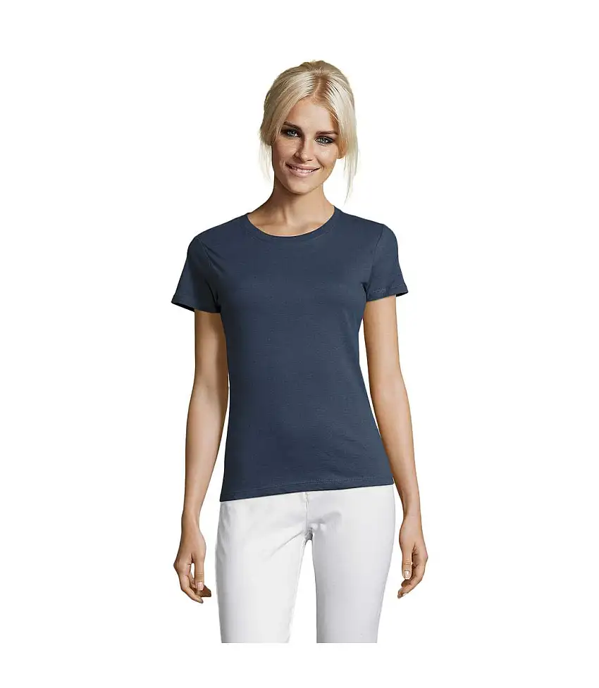 Womens/ladies Regent T-shirt Denim SOLS