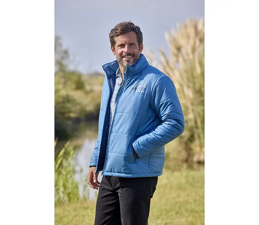 Men's Blue Padded Jacket - Water-Repellent