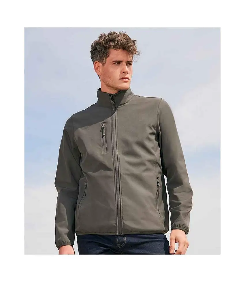 Mens Falcon Recycled Soft Shell Jacket Charcoal SOLS