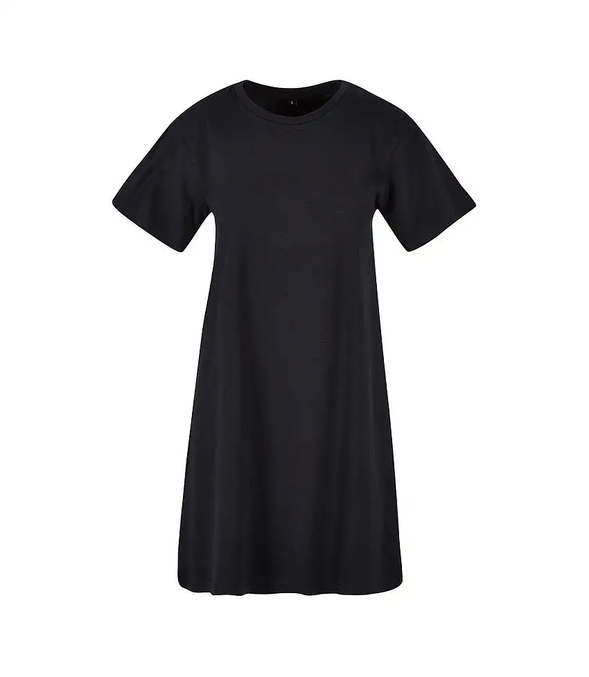 Womens/ladies T-shirt Dress Black Build Your Brand