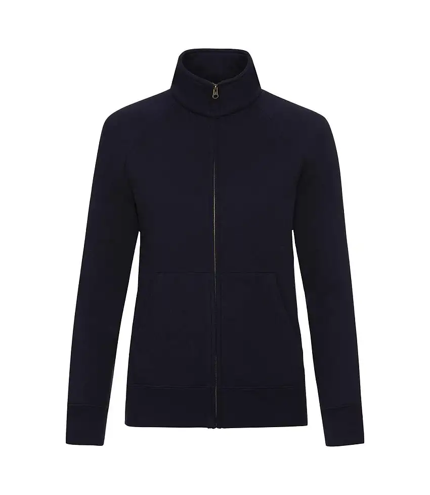 Womens/ladies Premium Lady Fit Sweat Jacket Deep Navy Fruit Of The Loom