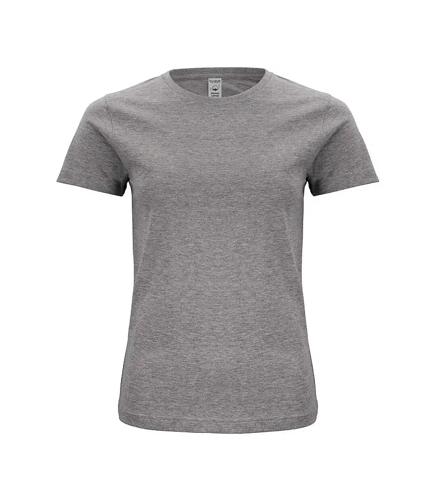 Womens/ladies Organic Cotton T-shirt Grey Melange Clique