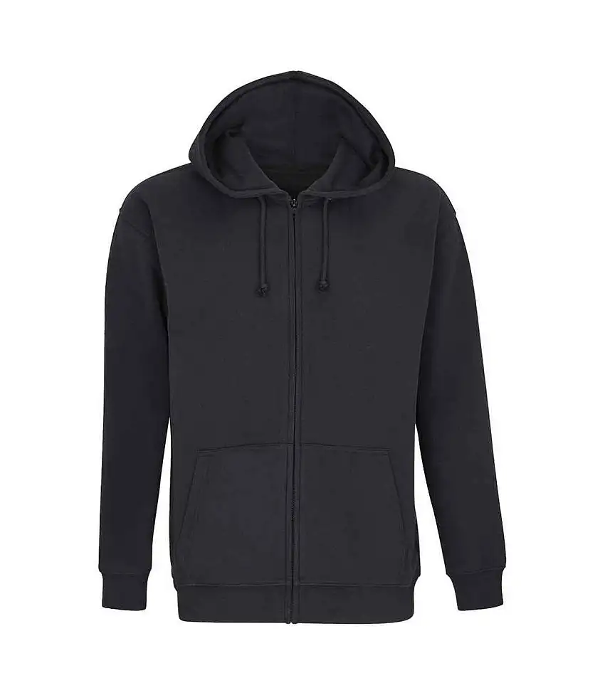 Unisex Adult Carter Full Zip Hoodie Black SOLS