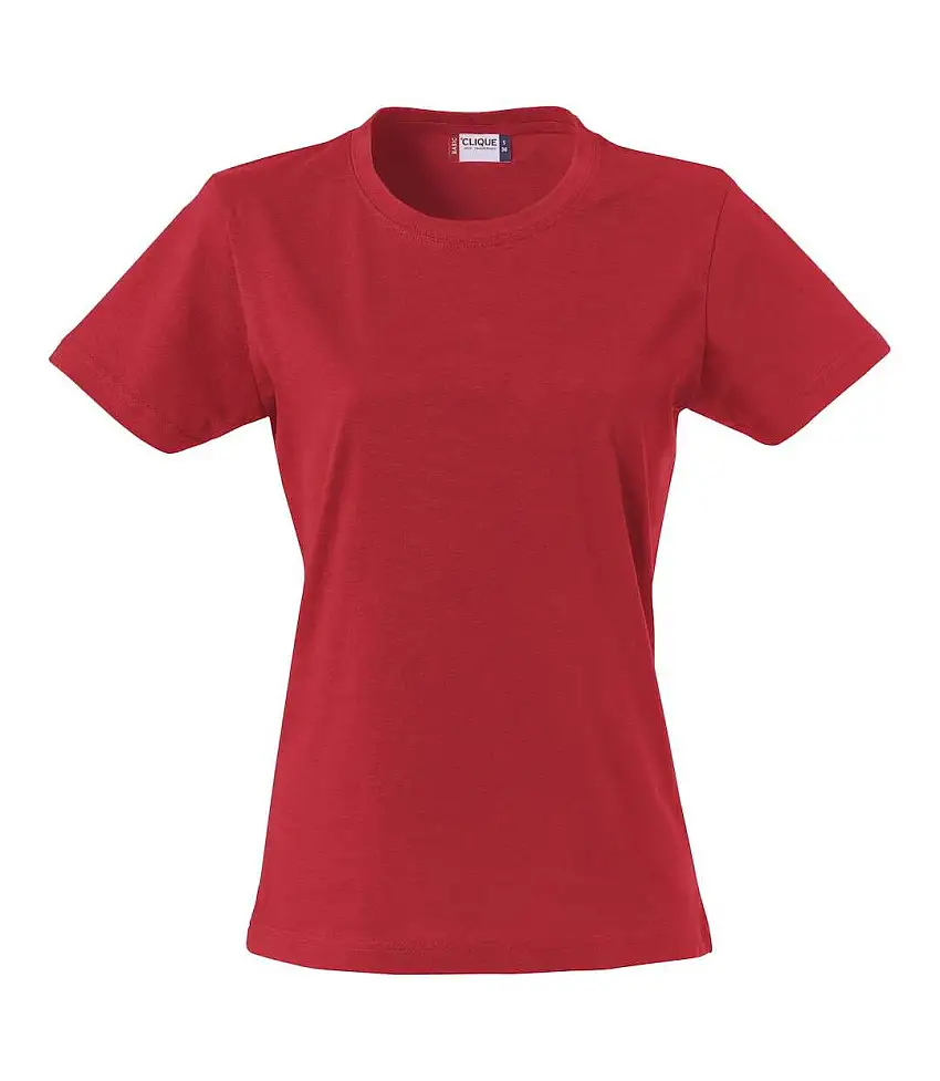 Womens/ladies Plain T-shirt Red Clique