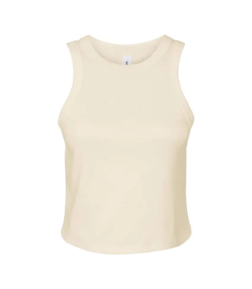 Womens/ladies Micro-rib Racer Tank Top Solid Natural Blend Bella + Canvas