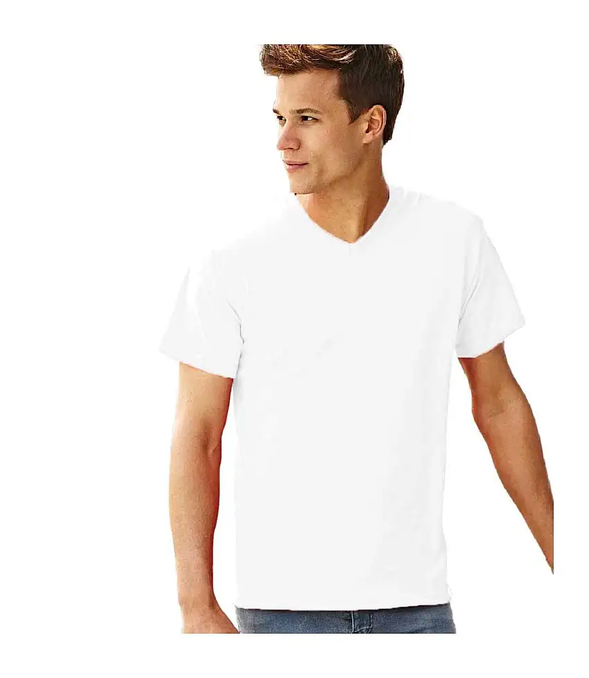 Fruit Of The Loom Mens Valueweight V-Neck, Short Sleeve T-Shirt (White) - UTBC338