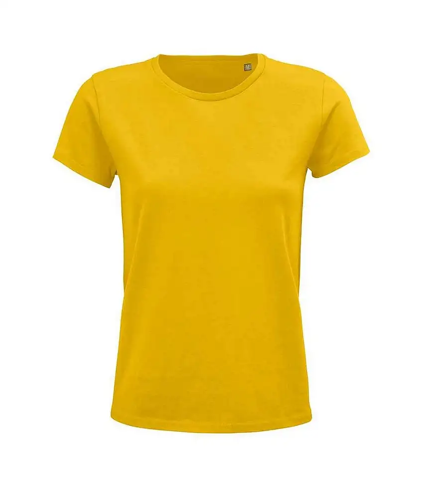 Womens/ladies Crusader T-shirt Gold SOLS