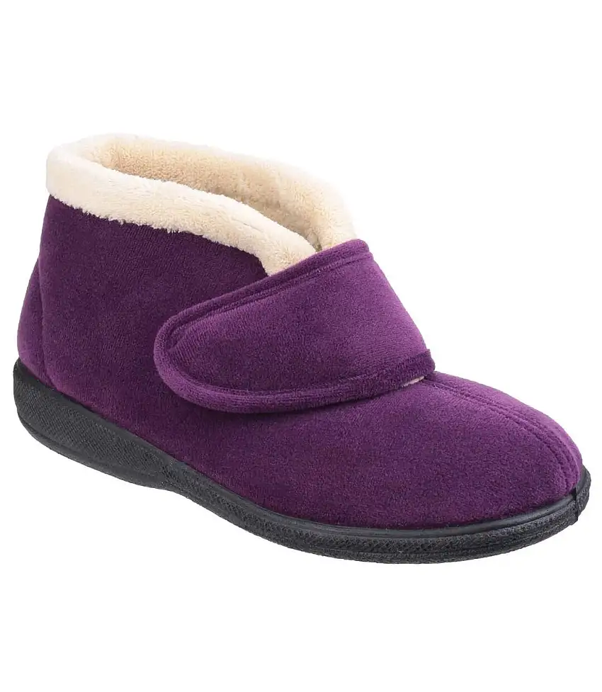 Fleet & Foster Womens/Ladies Levitt Touch Fasten Slippers (Plum) - UTFS3812