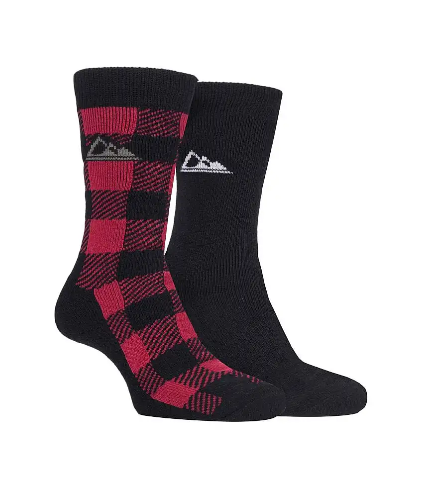 2 Pack Mens Thick Cushioned Patterned Winter Warm Thermal Boot Socks for Hiking