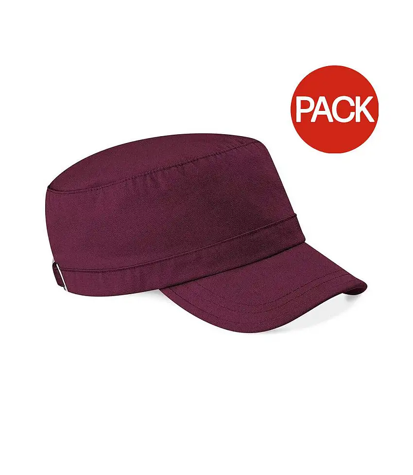 Beechfield Army Cap / Headwear (Pack of 2) (Burgundy) - UTRW6708