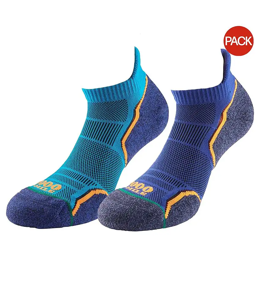 Pack Of 2 Mens Liner Socks Blue 1000 Mile
