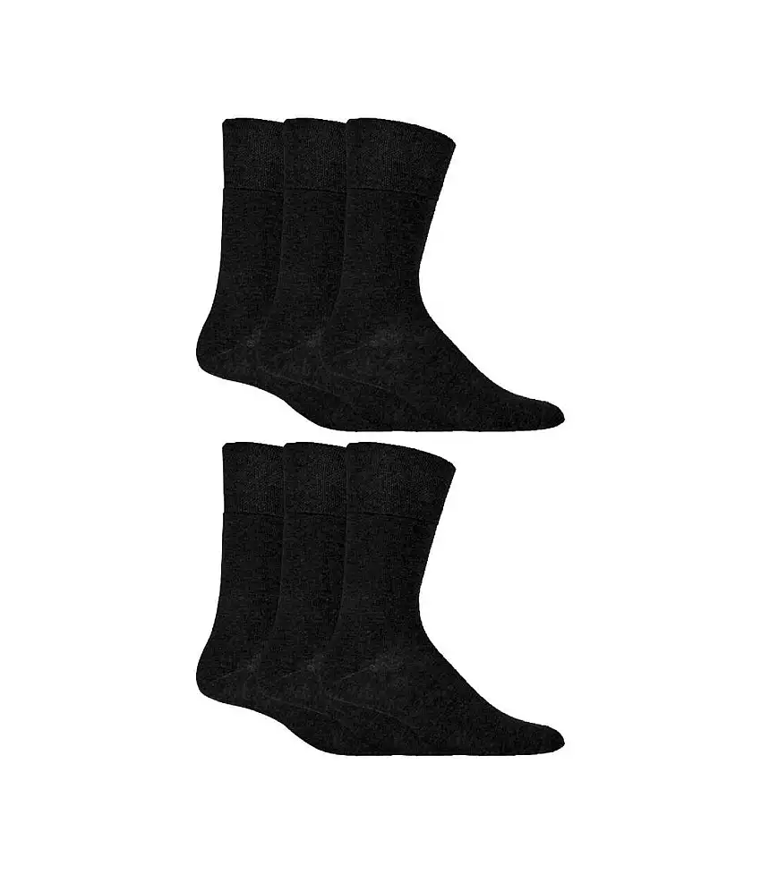 6 Pack Mens Non Elastic Soft Top Cotton Diabetic Socks